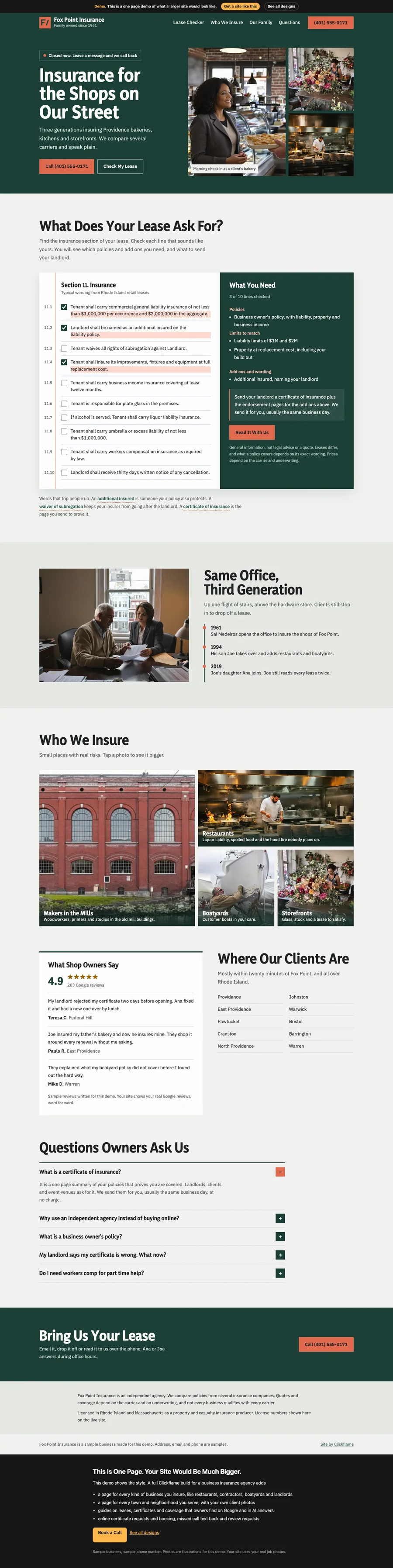 Bottle Green Ledger website design