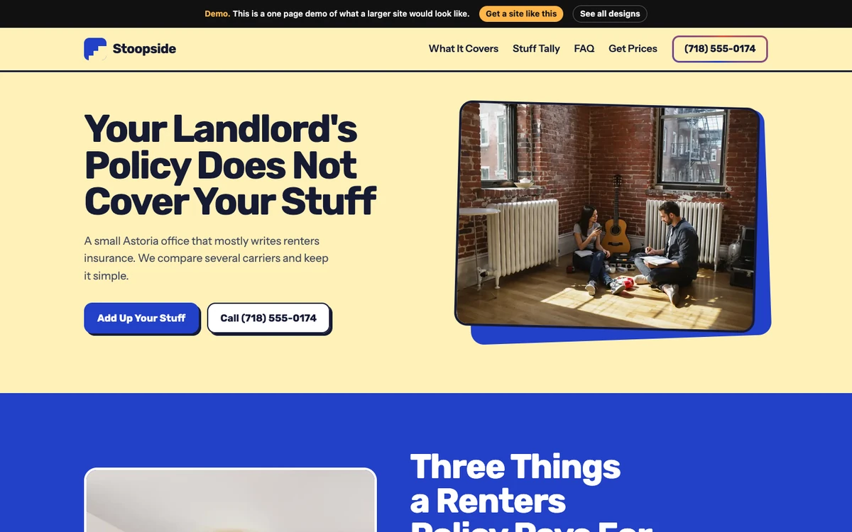 Walk Up Bold website design on a desktop