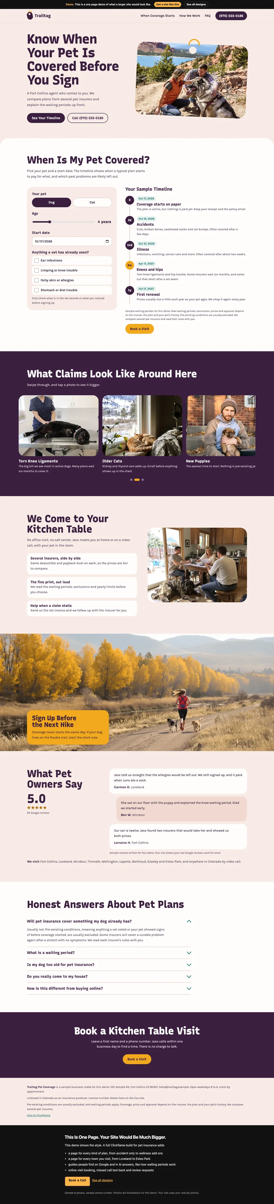 Trailhead Plum website design