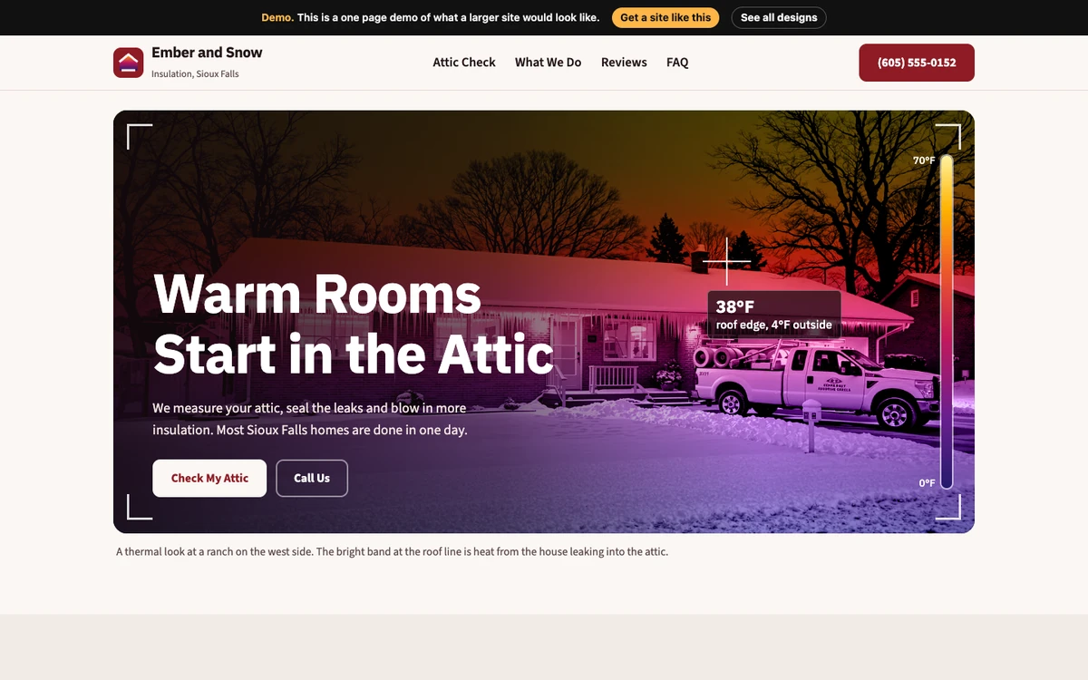 Thermal Camera Red website design on a desktop