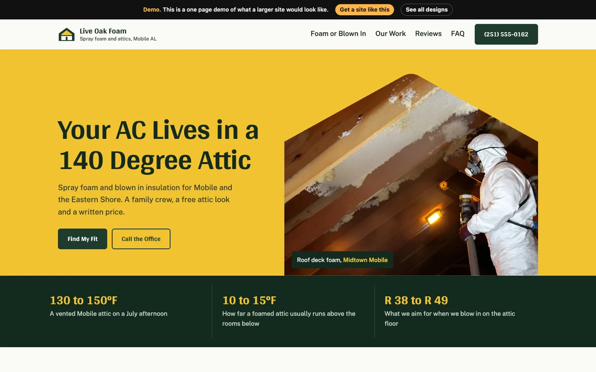 Gable Frame Yellow website design on a desktop