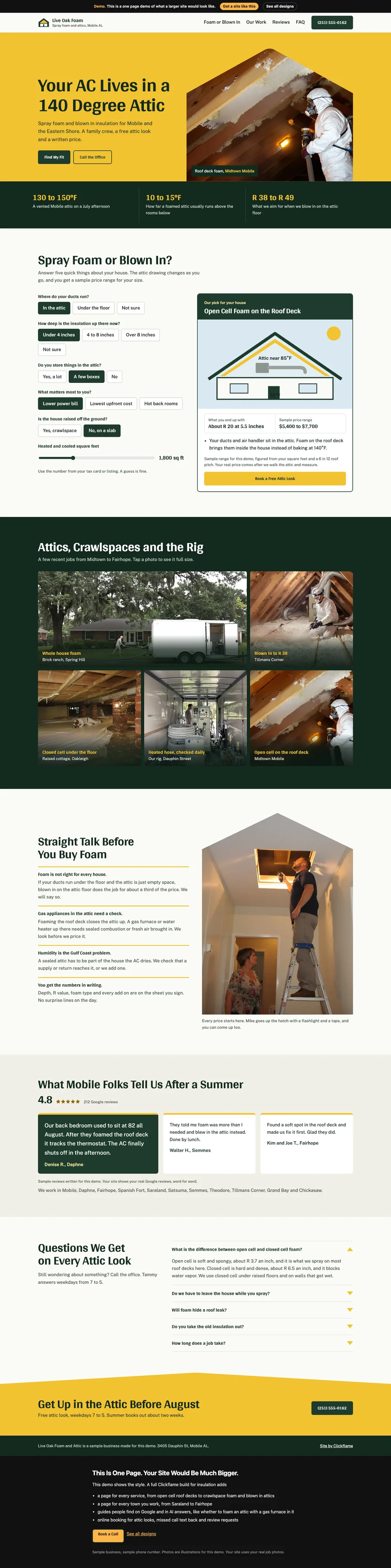 Gable Frame Yellow website design