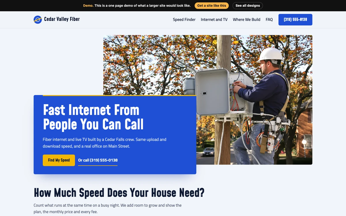 Cobalt Prairie website design on a desktop
