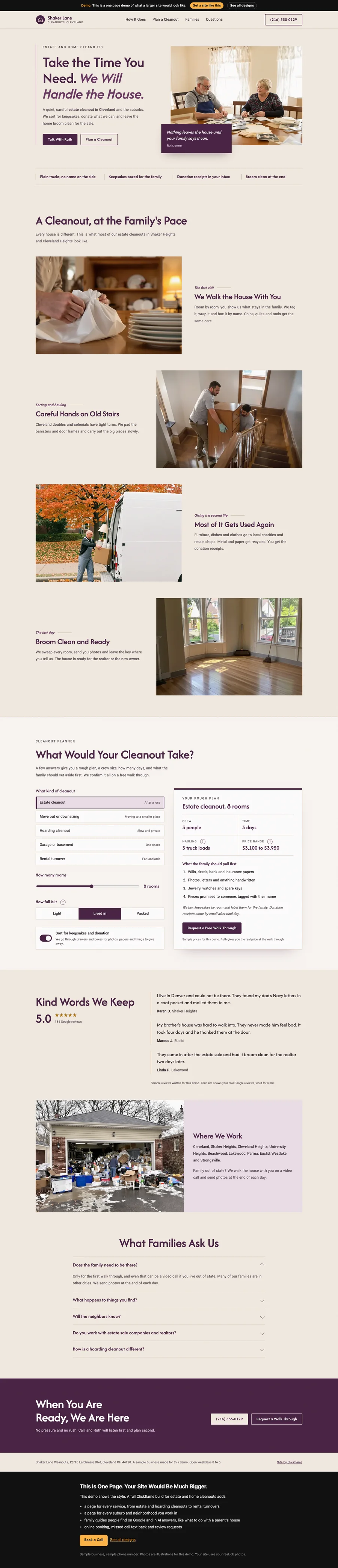 Quiet Plum Care website design