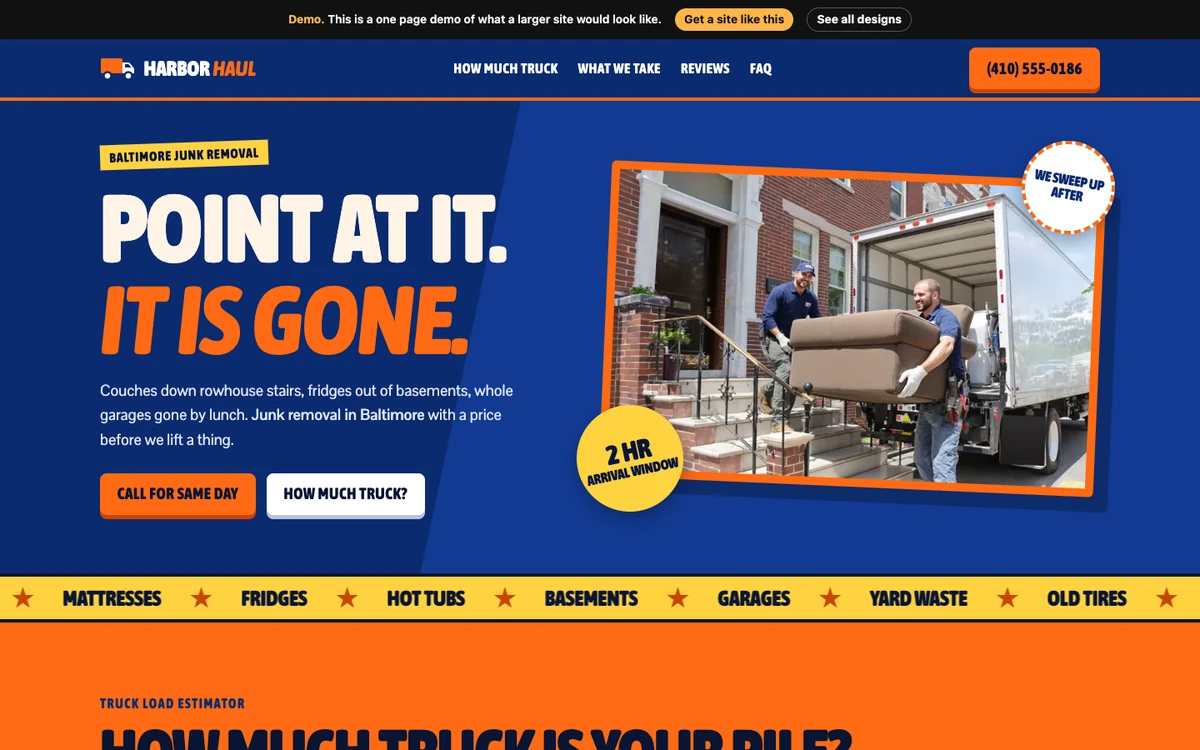 Loud Truck Pop website design on a desktop