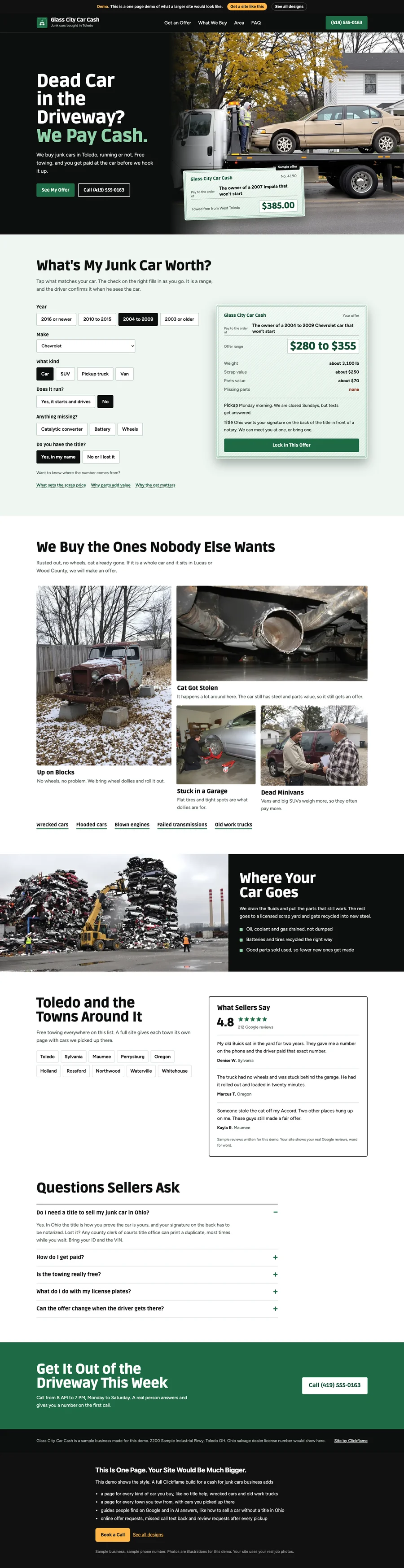 Greenback Check website design