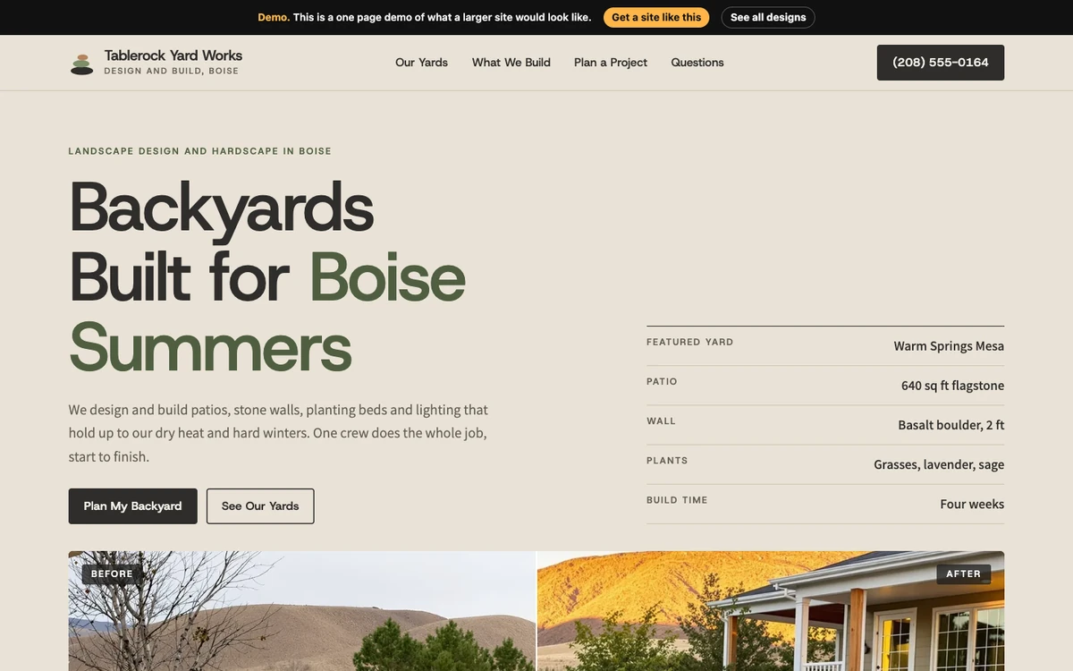 Stone and Sage website design on a desktop