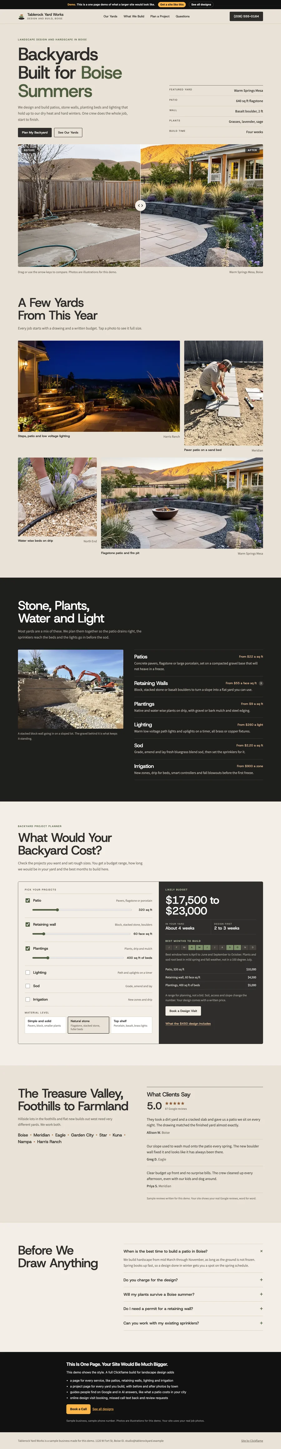 Stone and Sage website design