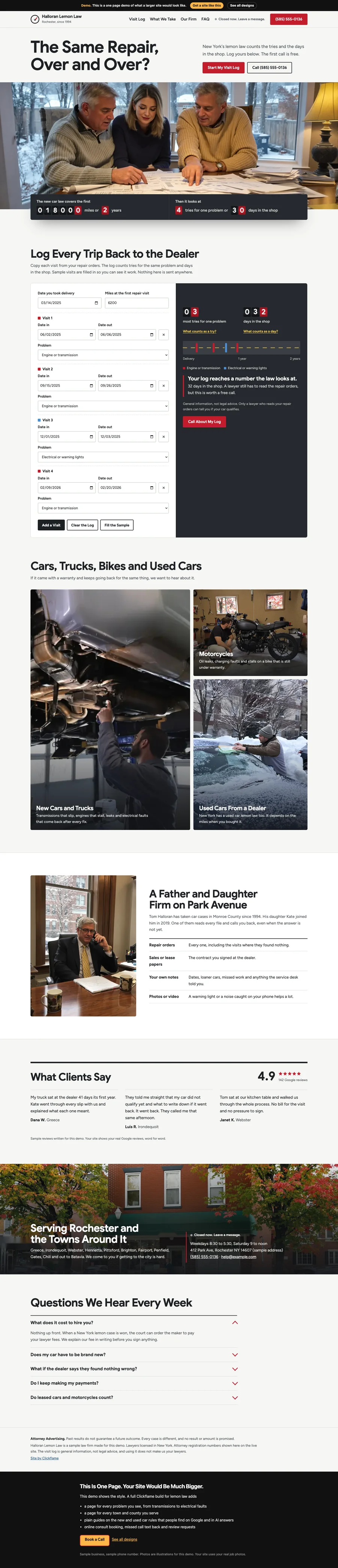 Winter Odometer website design