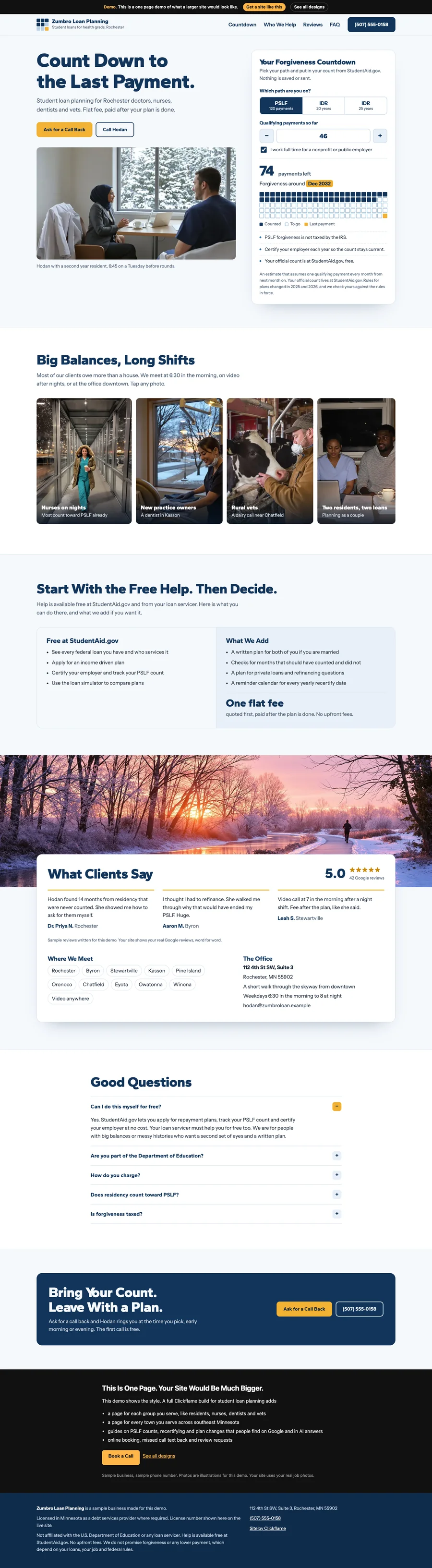 Clinic White Countdown website design