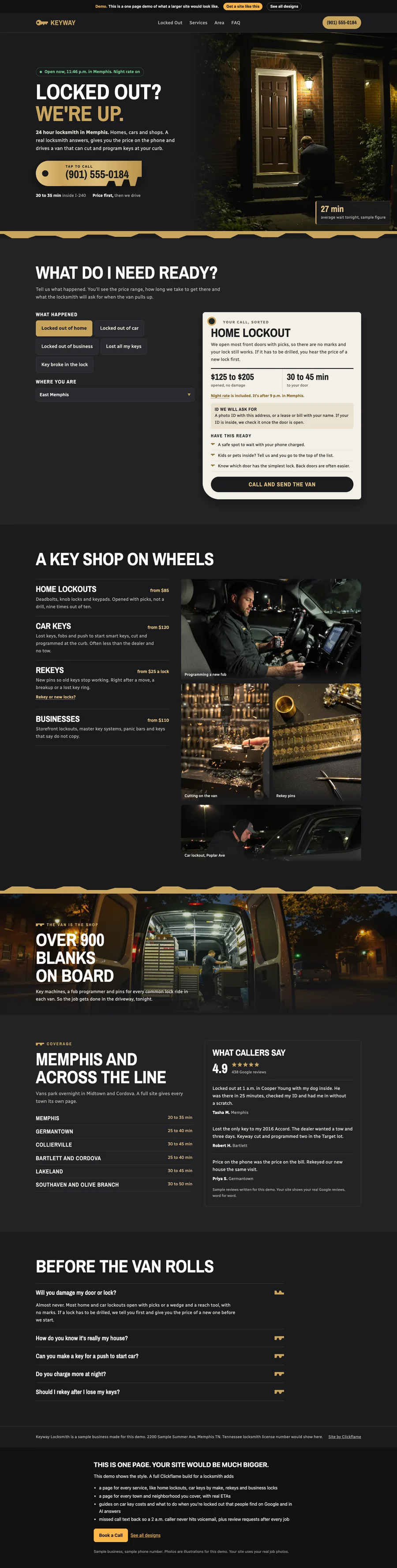 Brass Key Night website design