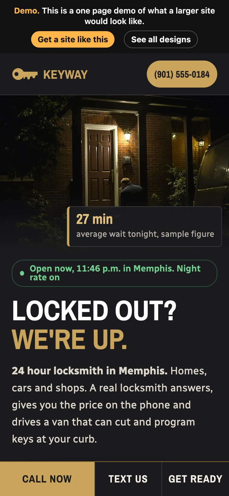 Brass Key Night on a phone