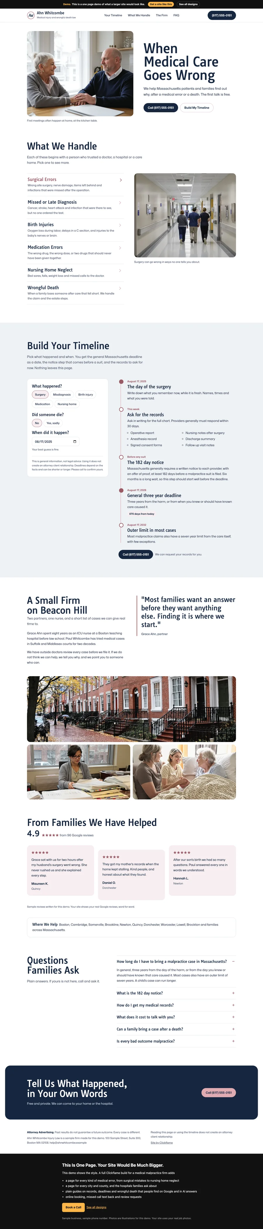Quiet Navy and Rose website design