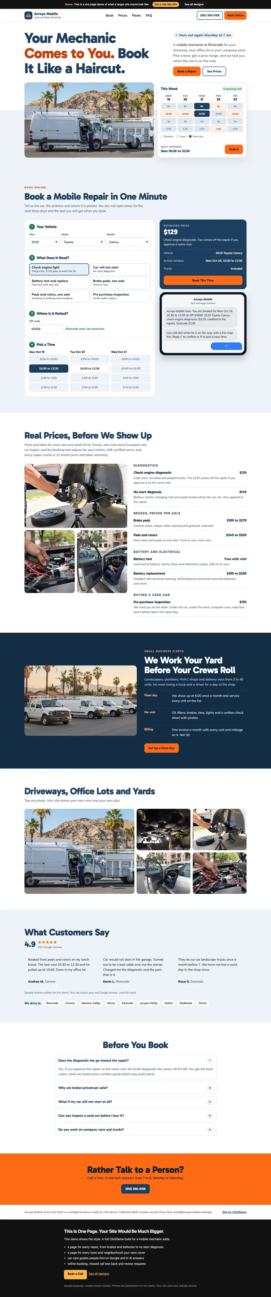 Booked and Dispatched website design