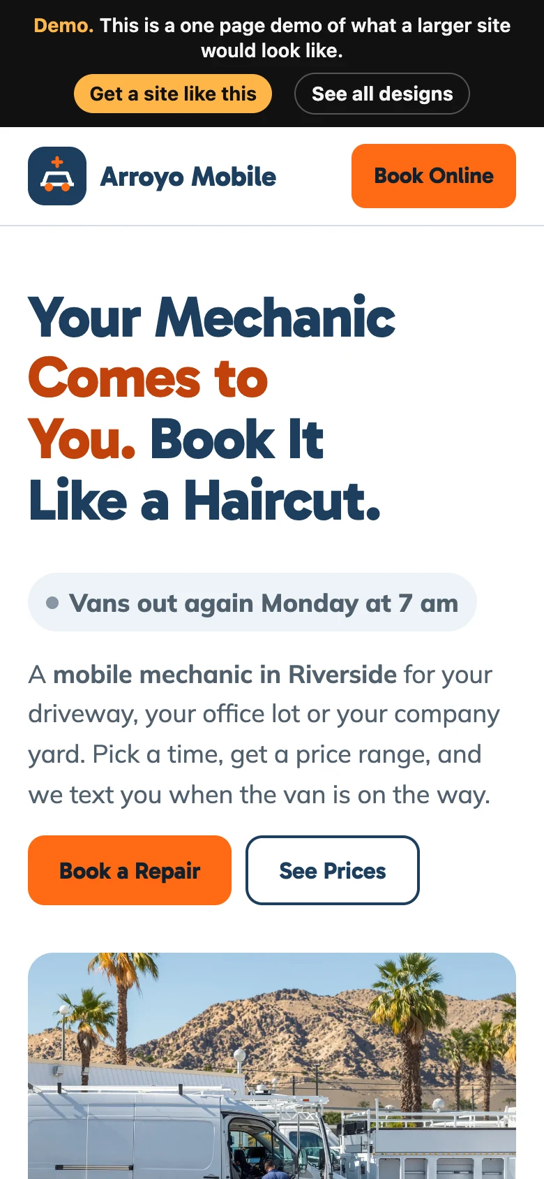 Booked and Dispatched on a phone