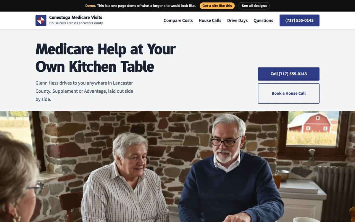 Fieldstone and Indigo website design on a desktop
