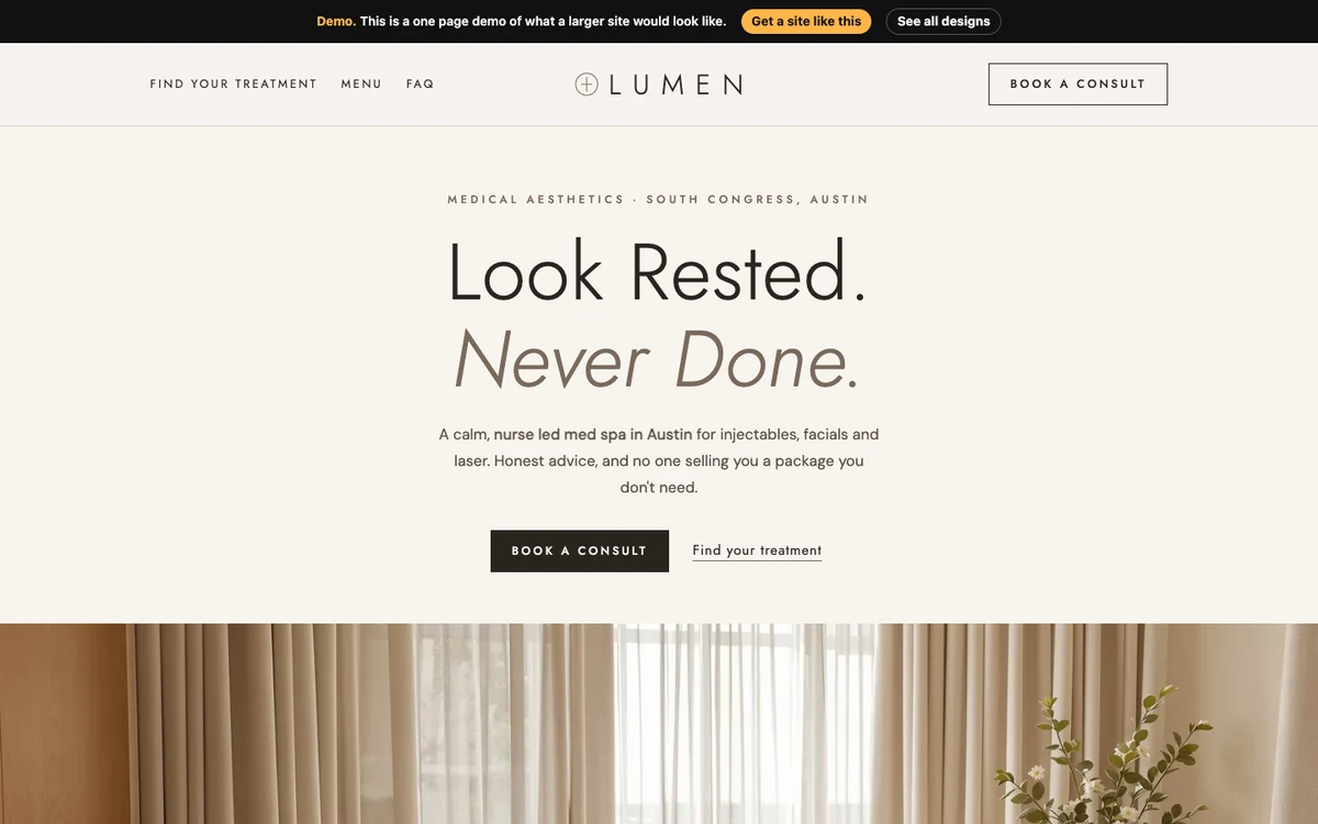 Quiet Luxury website design on a desktop