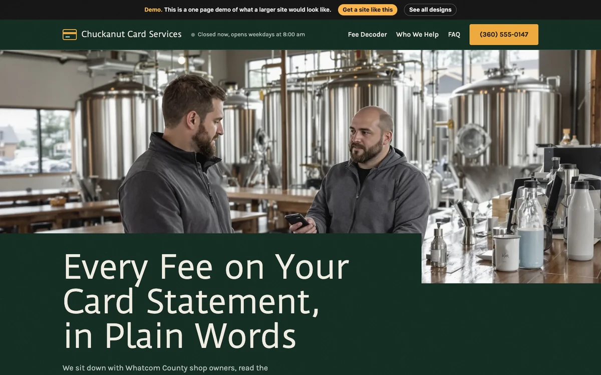 Evergreen Ledger website design on a desktop