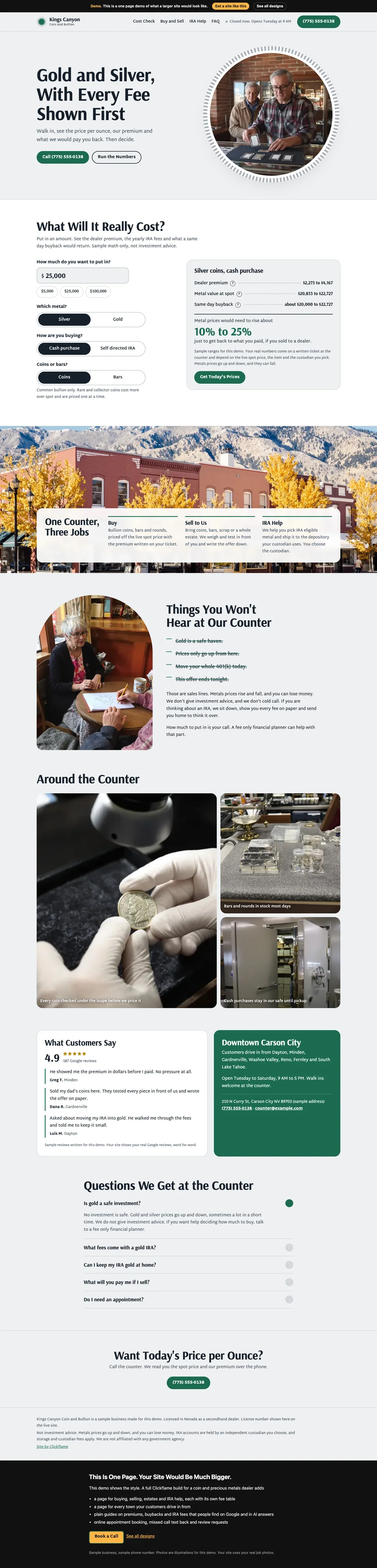 Silver Ledger website design