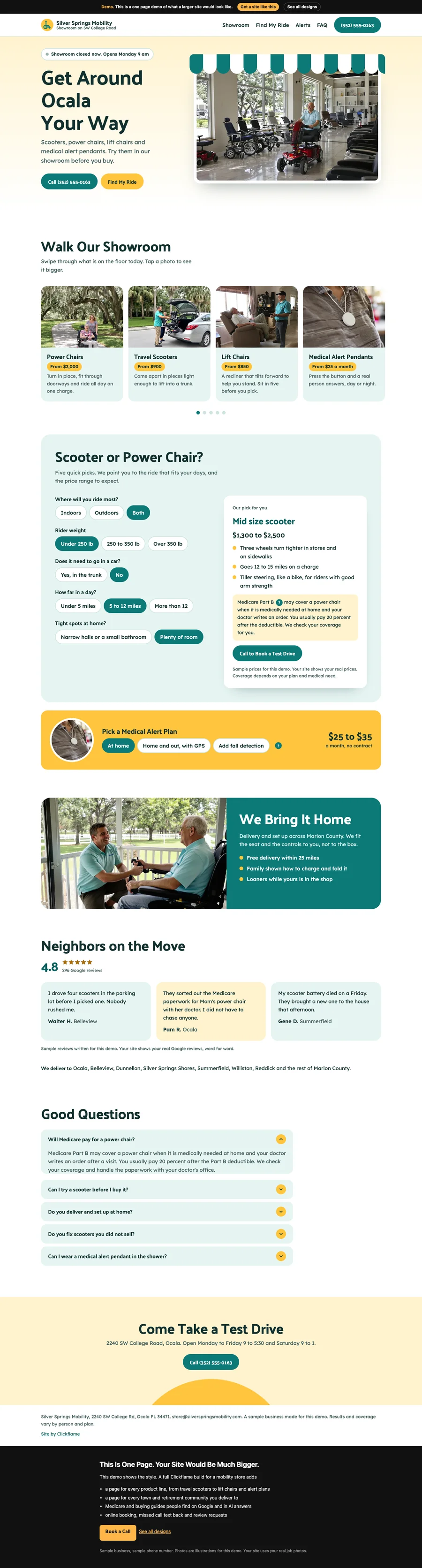 Sunny Showroom website design
