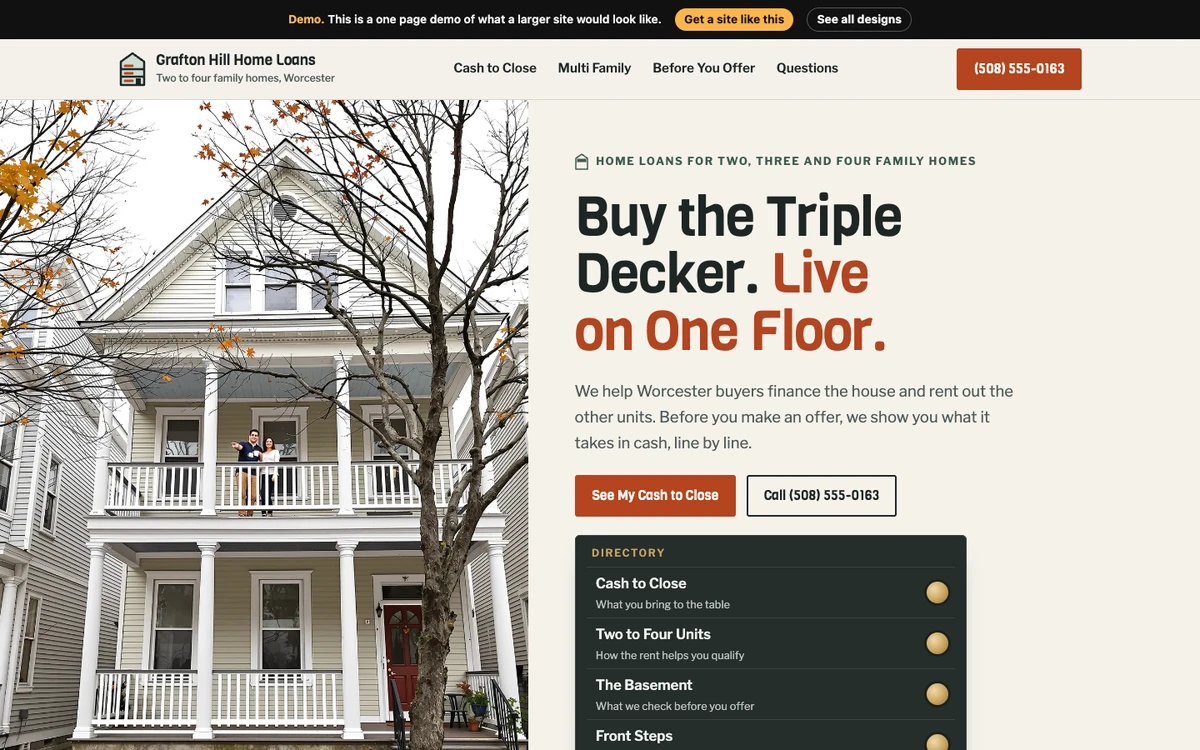 Stacked Porch website design on a desktop