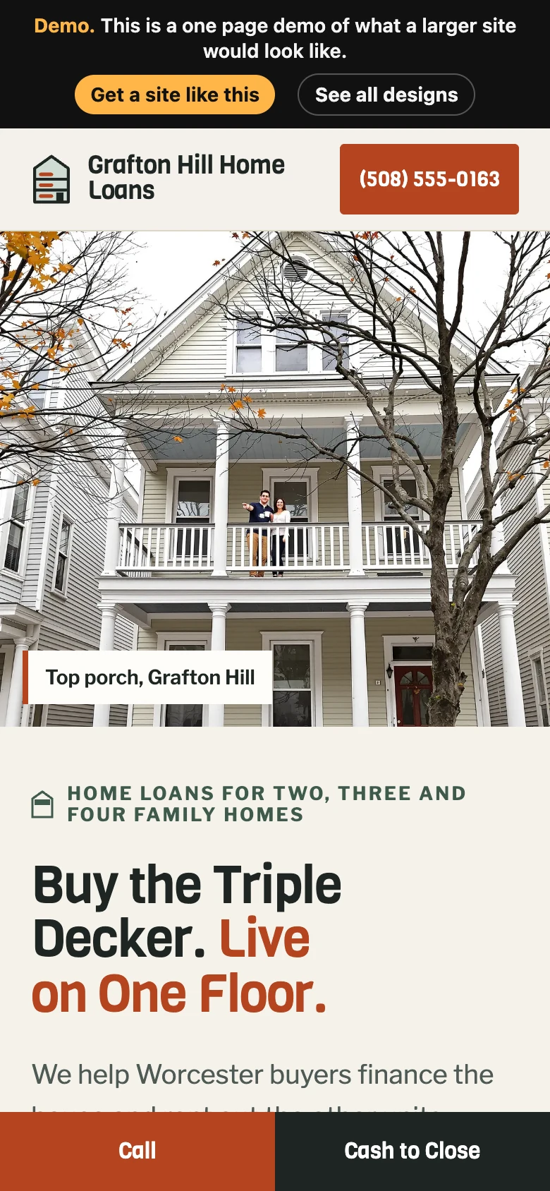 Stacked Porch on a phone