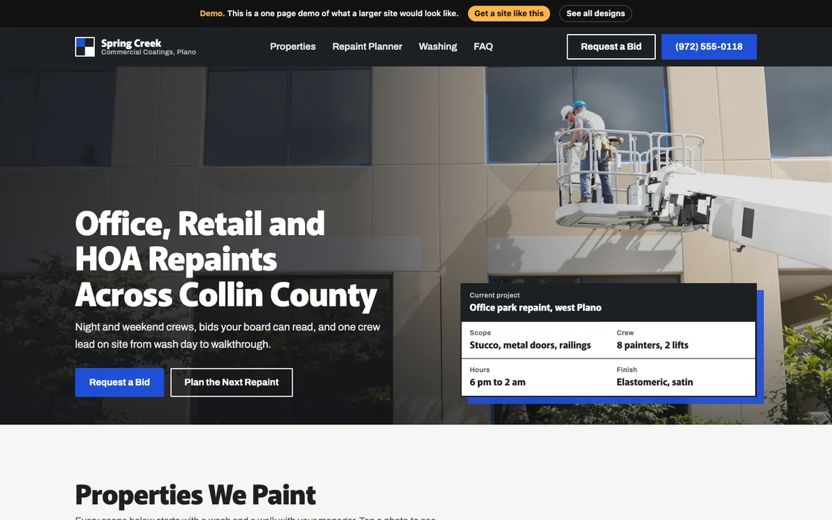 Title Block Cobalt website design on a desktop