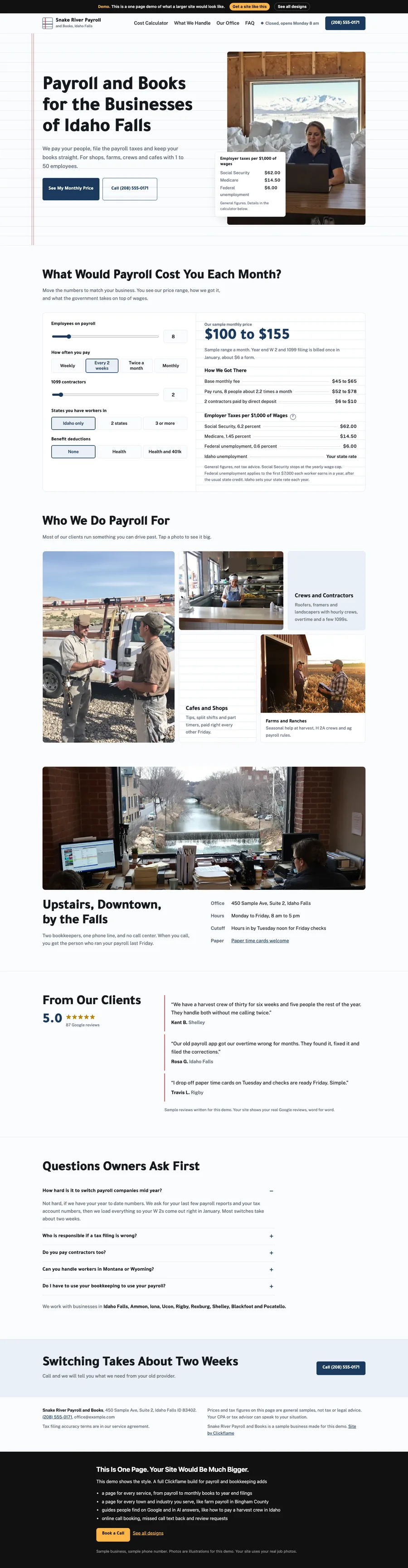 Ledger Ruled website design