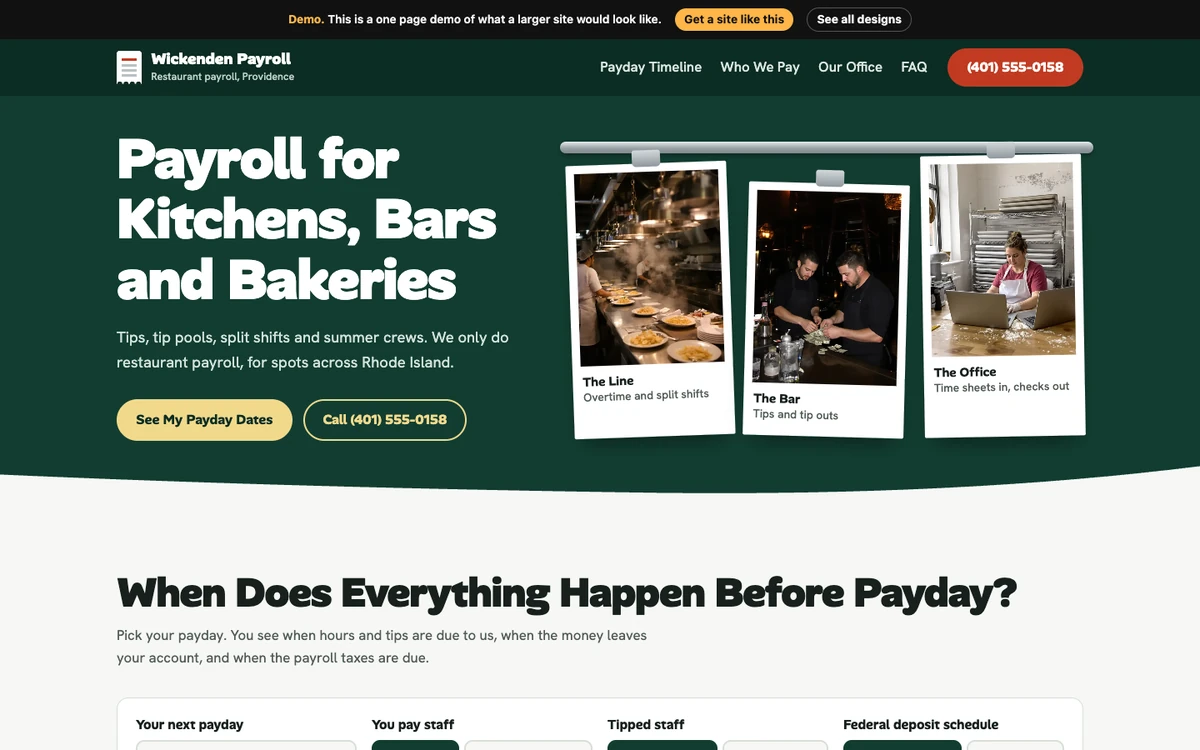 Ticket Rail website design on a desktop