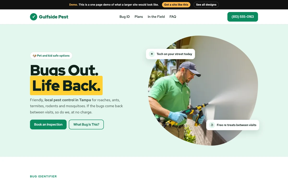 Bright and Friendly website design on a desktop