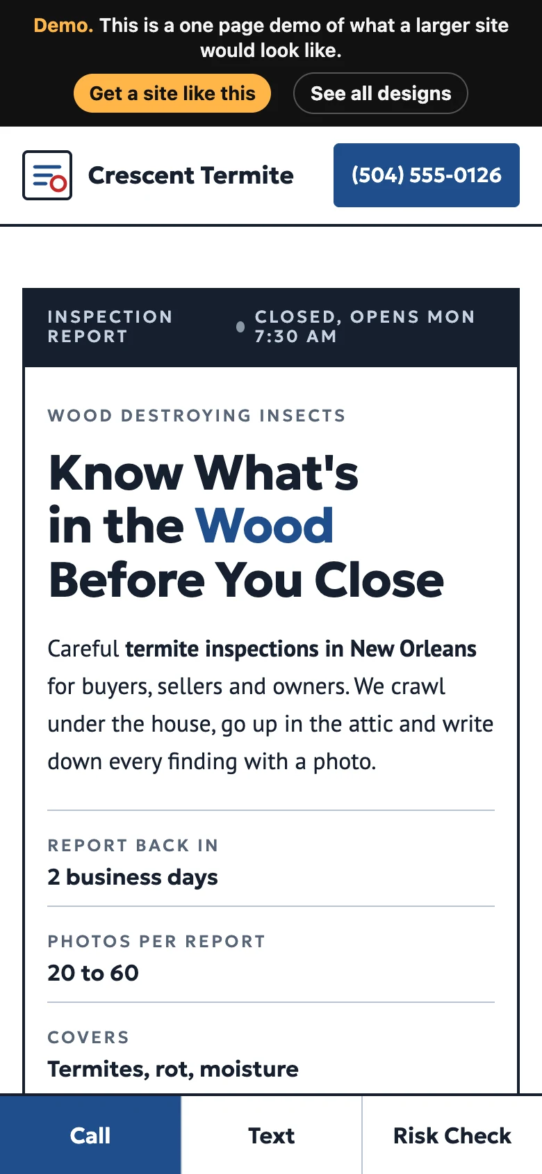 Inspection Report on a phone