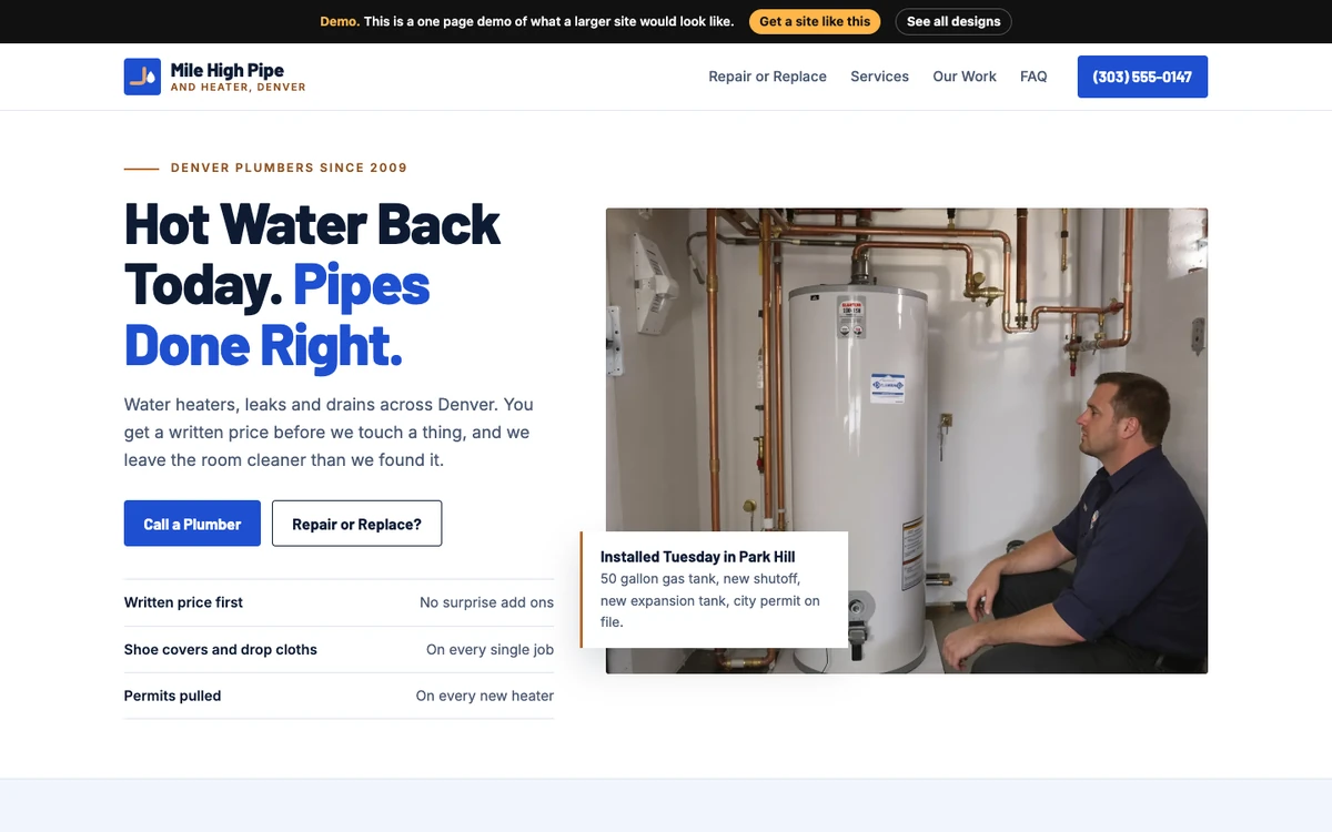Crisp and Clean website design on a desktop