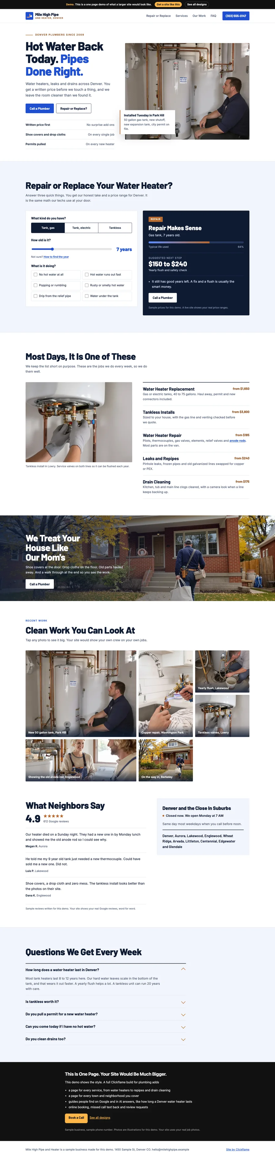 Crisp and Clean website design