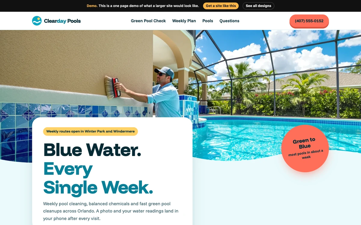 Splash Clean website design on a desktop
