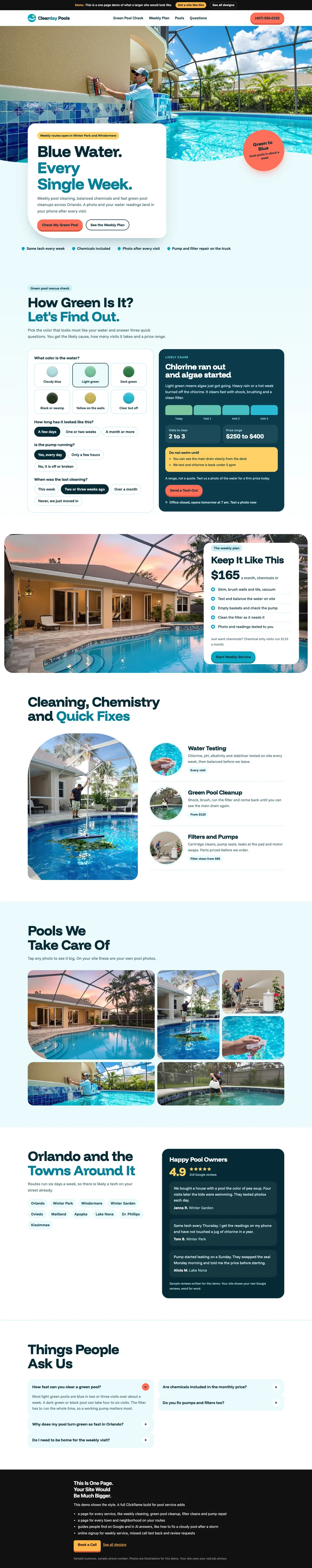 Splash Clean website design