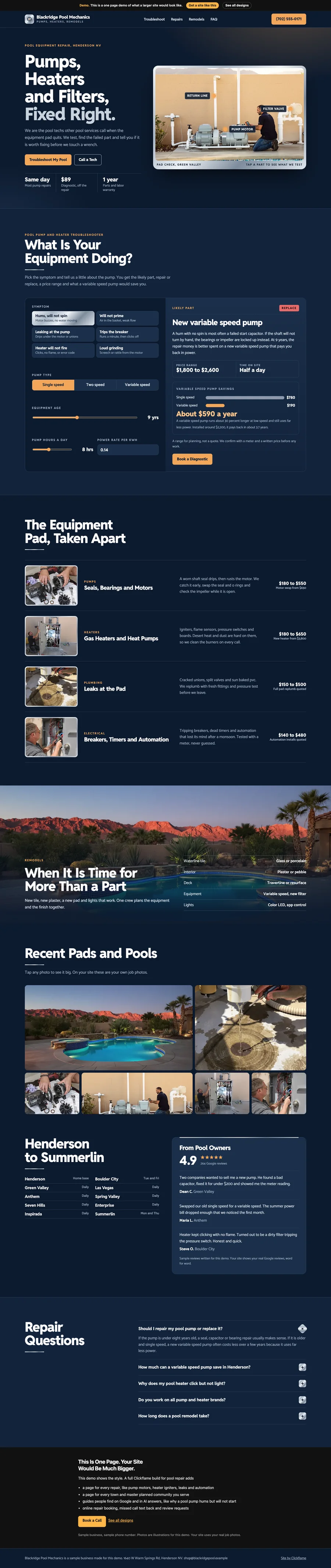 Chrome Spec Sheet website design