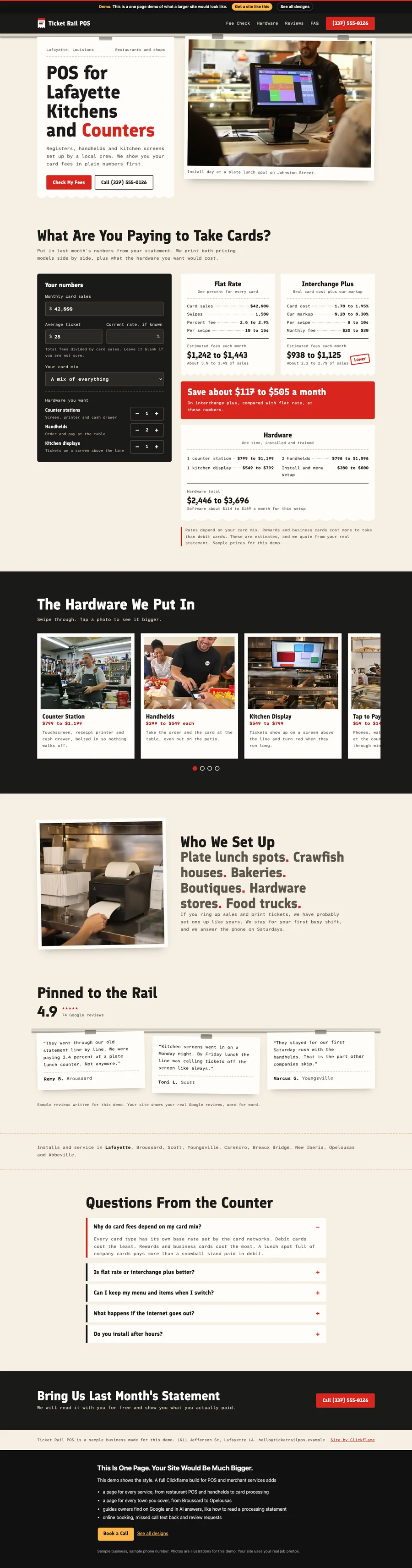 Kitchen Ticket website design