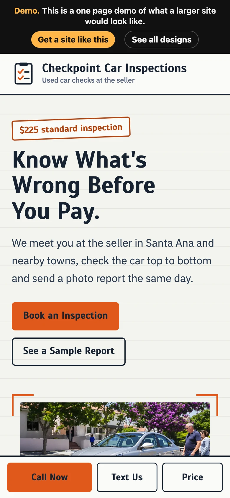 Inspection Sheet on a phone