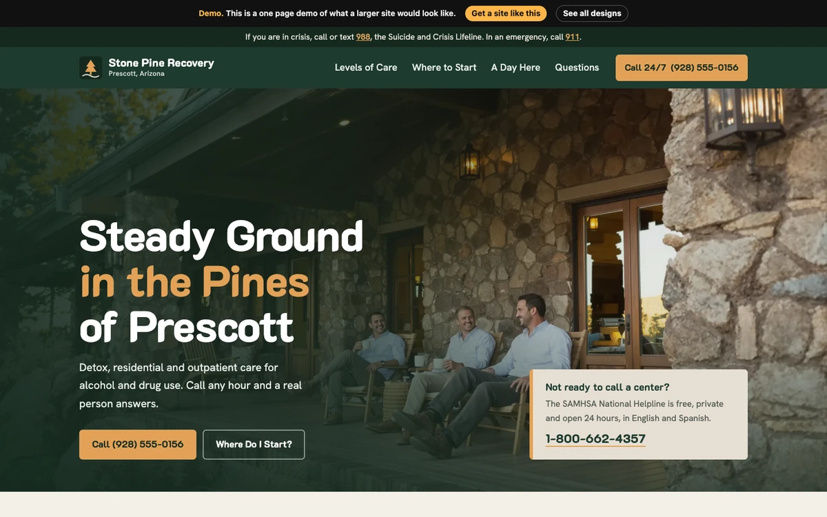 High Desert Stone website design on a desktop