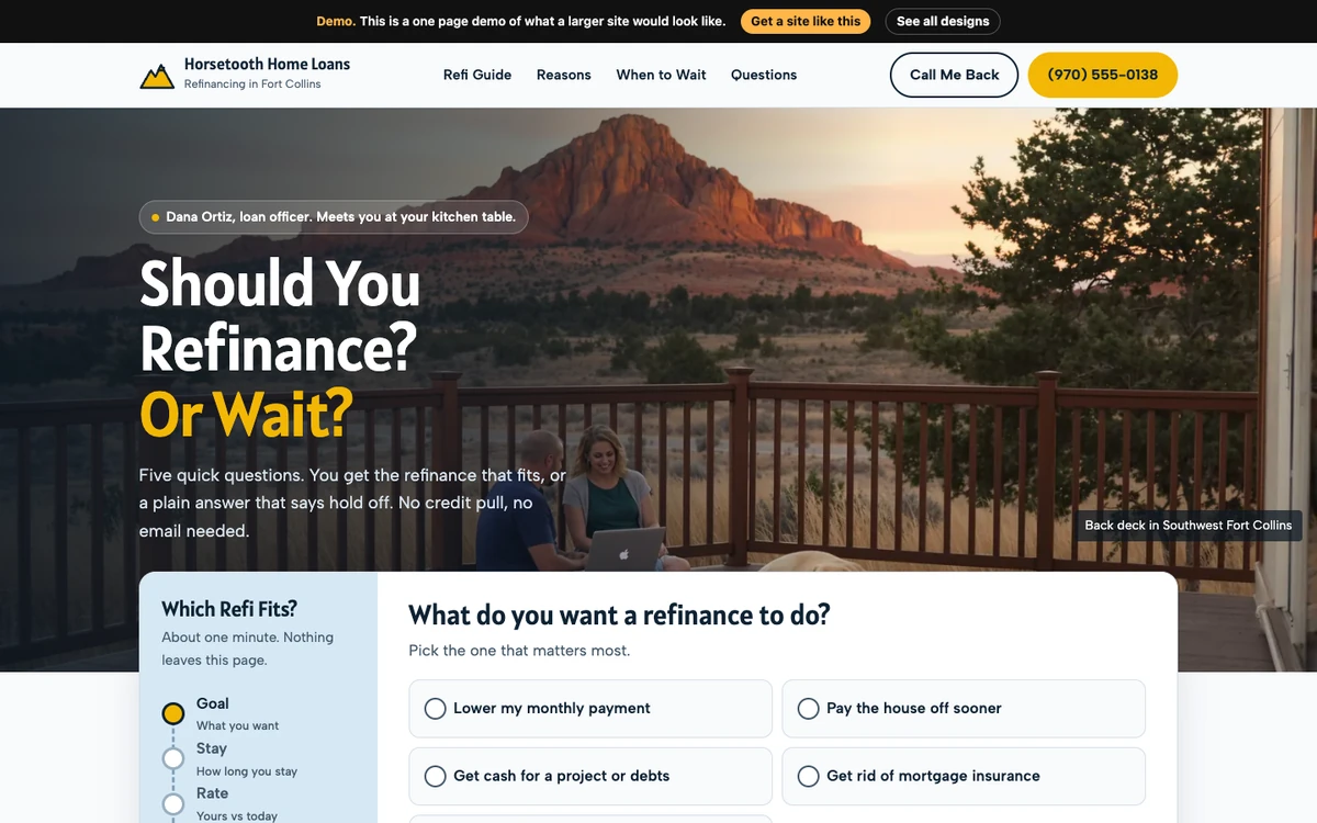 Trailhead Guide website design on a desktop