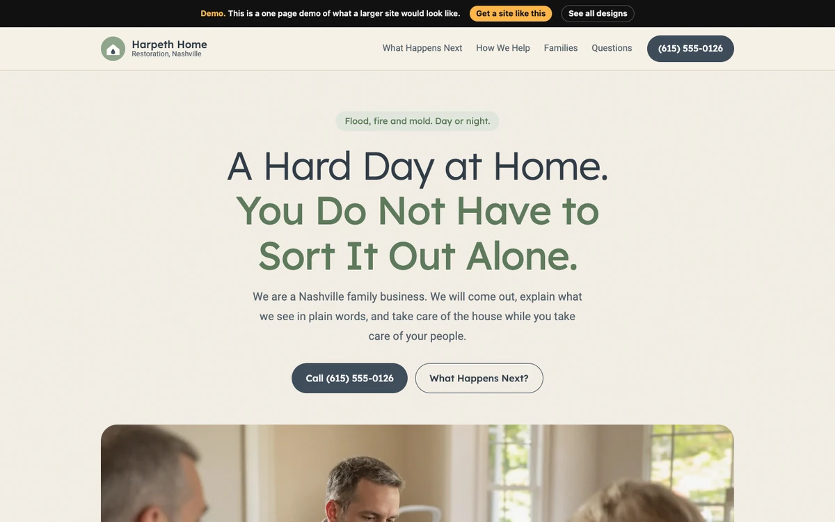 Calm and Human website design on a desktop