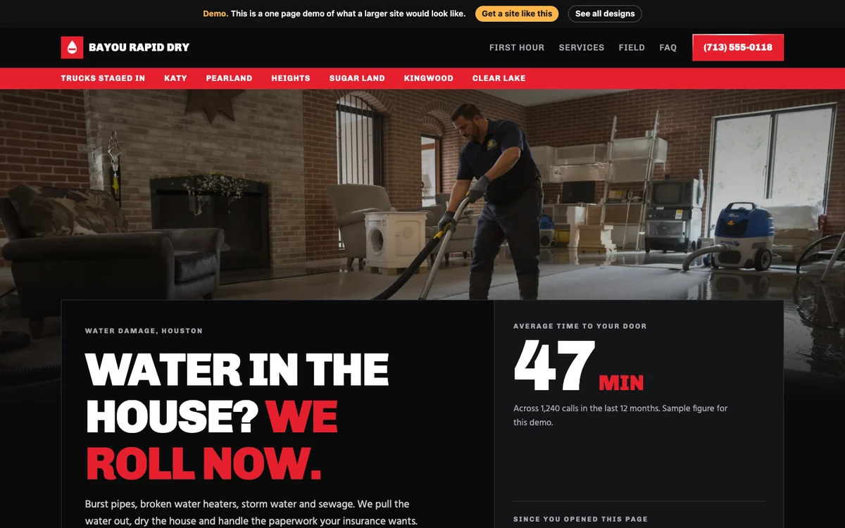 Command Center website design on a desktop