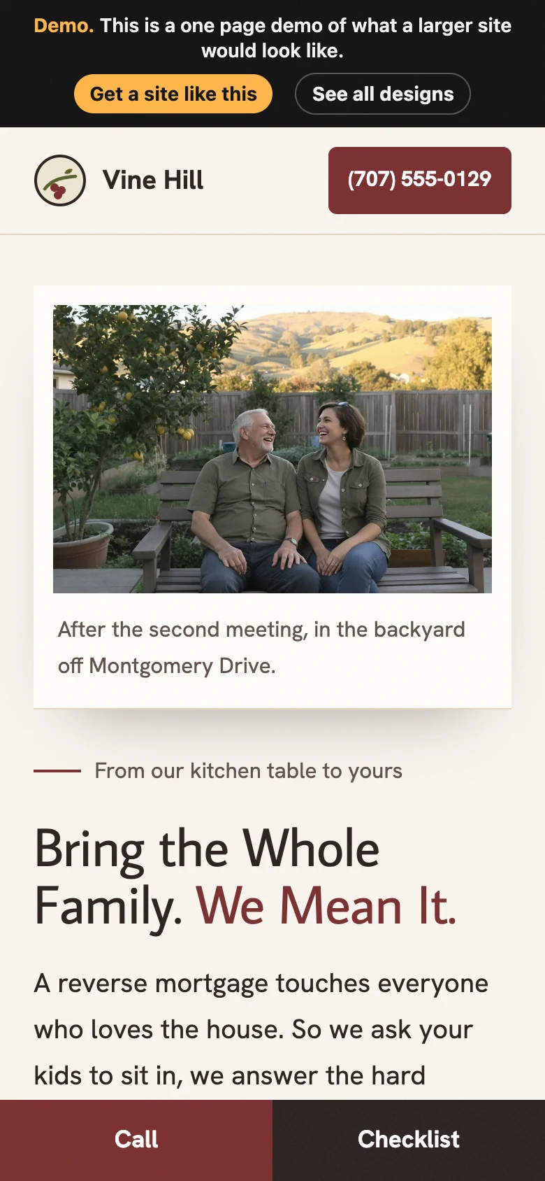 Kitchen Table Letter on a phone