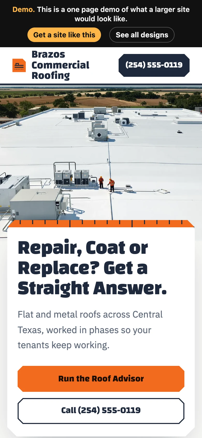 Flat Roof Survey on a phone