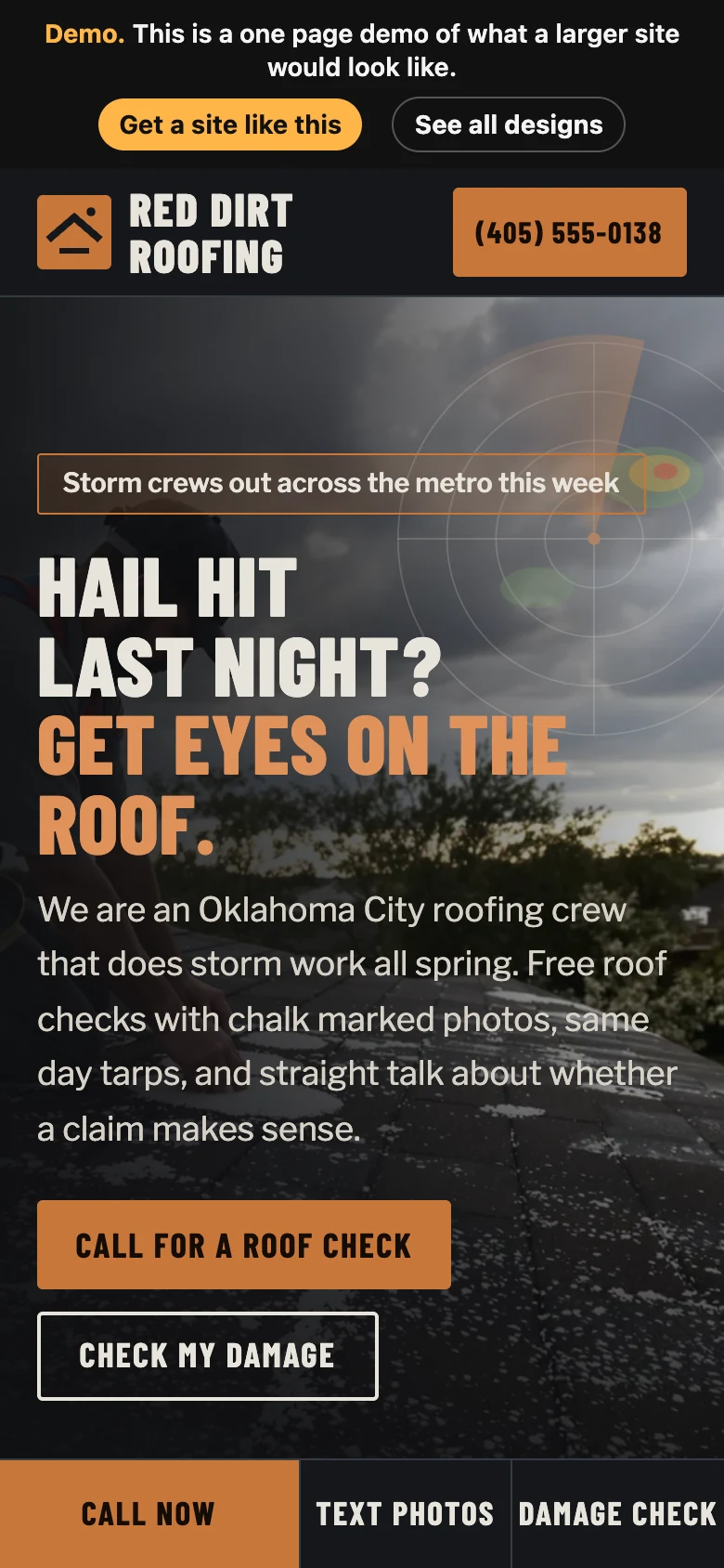 Storm Radar on a phone