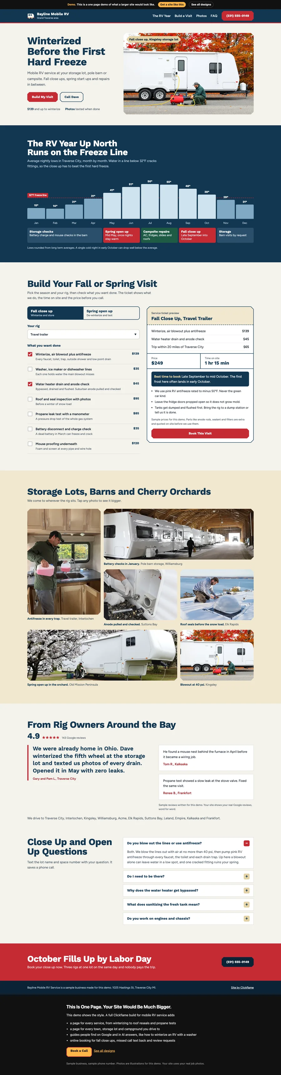 Freeze Line Utility website design