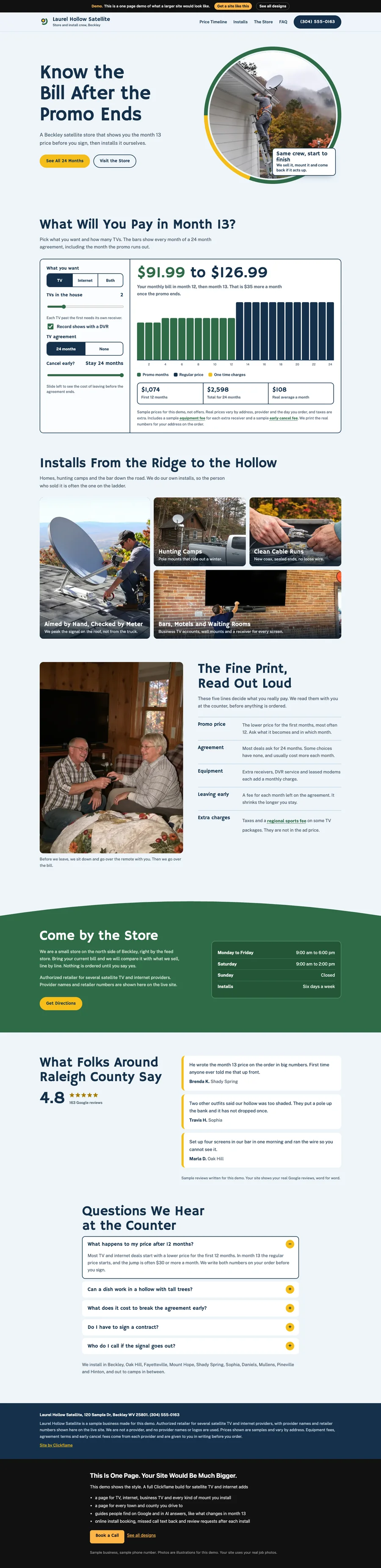 Clear Sky Dial website design