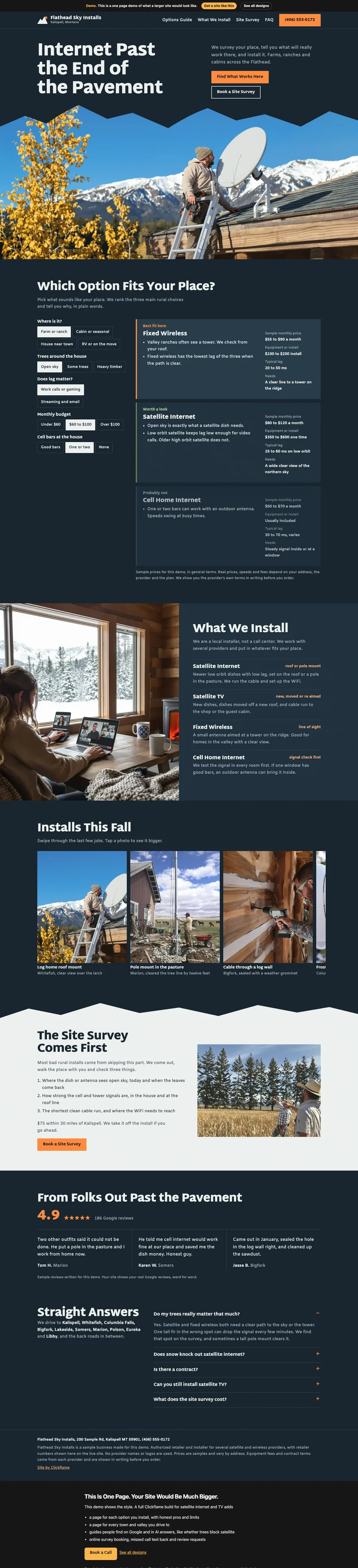 Big Sky Ridge website design