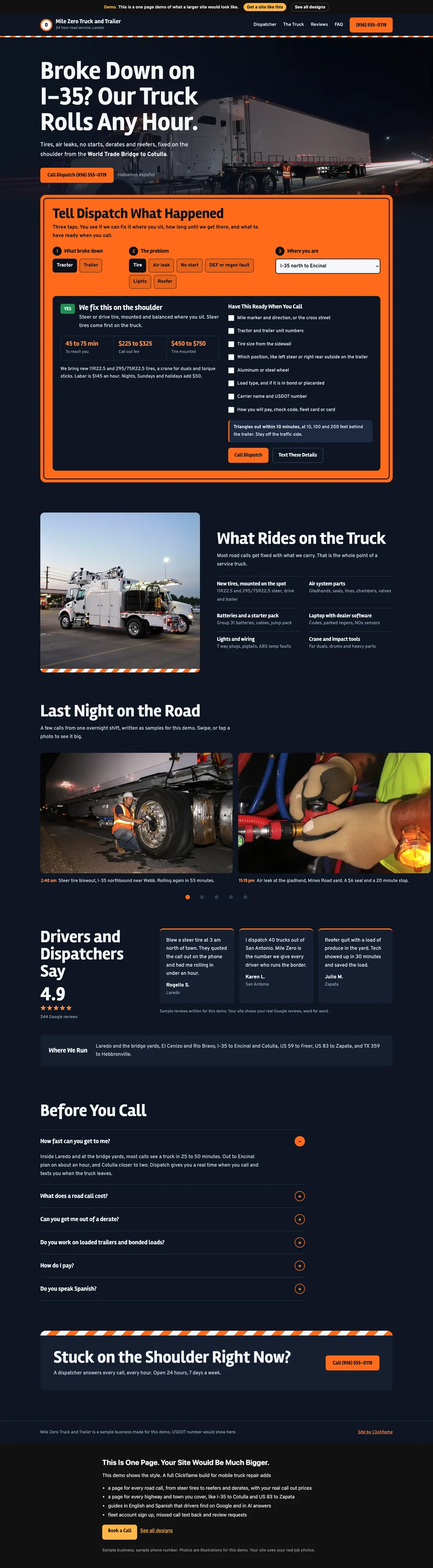 Reflective Night website design