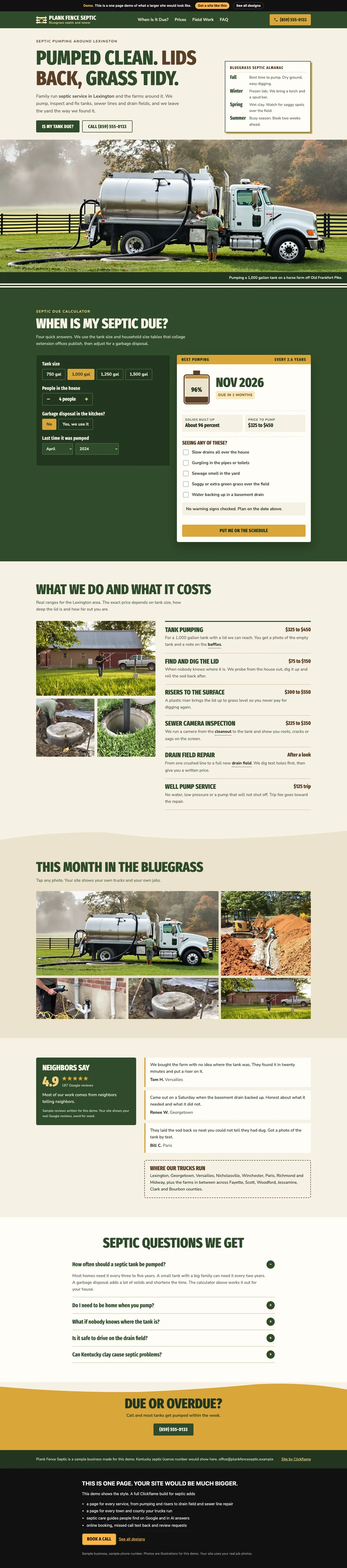 Bluegrass Field Almanac website design